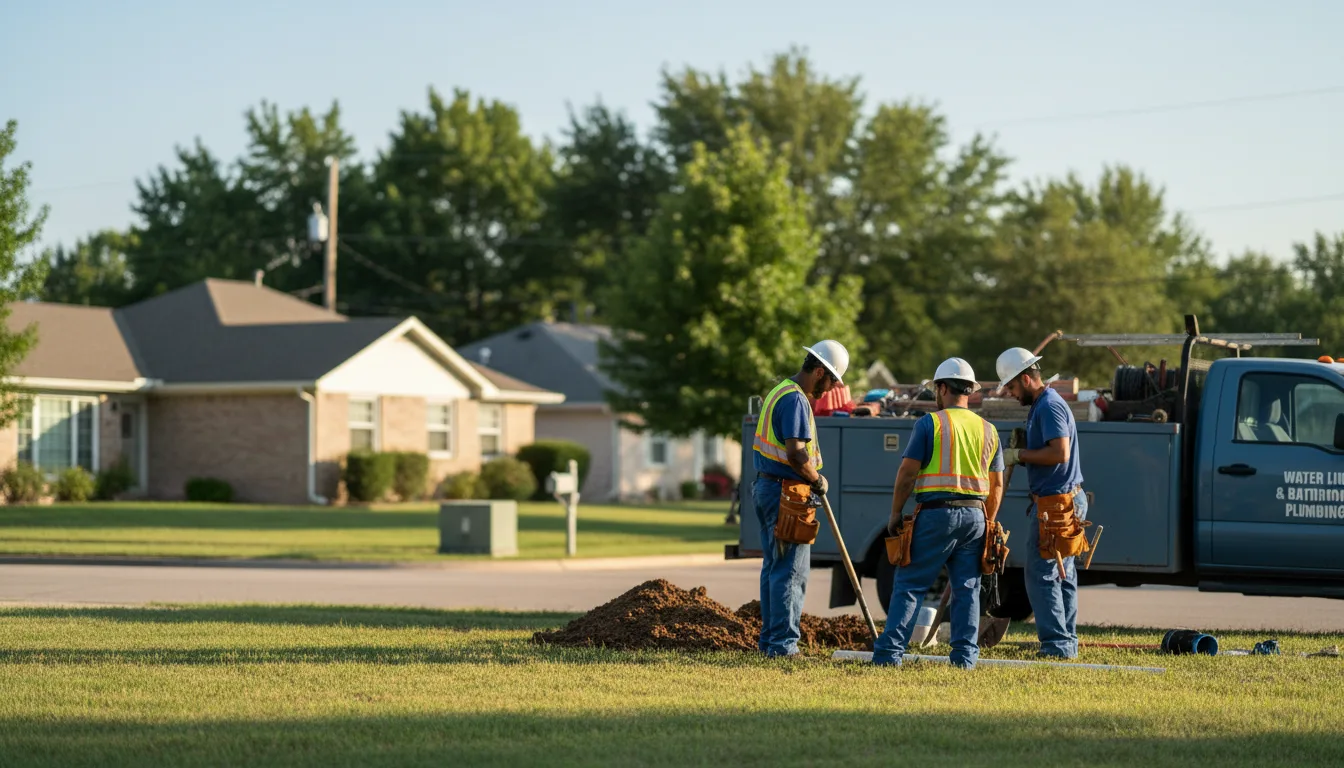 Residential water line and bathroom plumbing service in Burns, KS